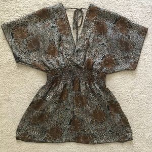 V Neck Forever 21 Blouse with tie